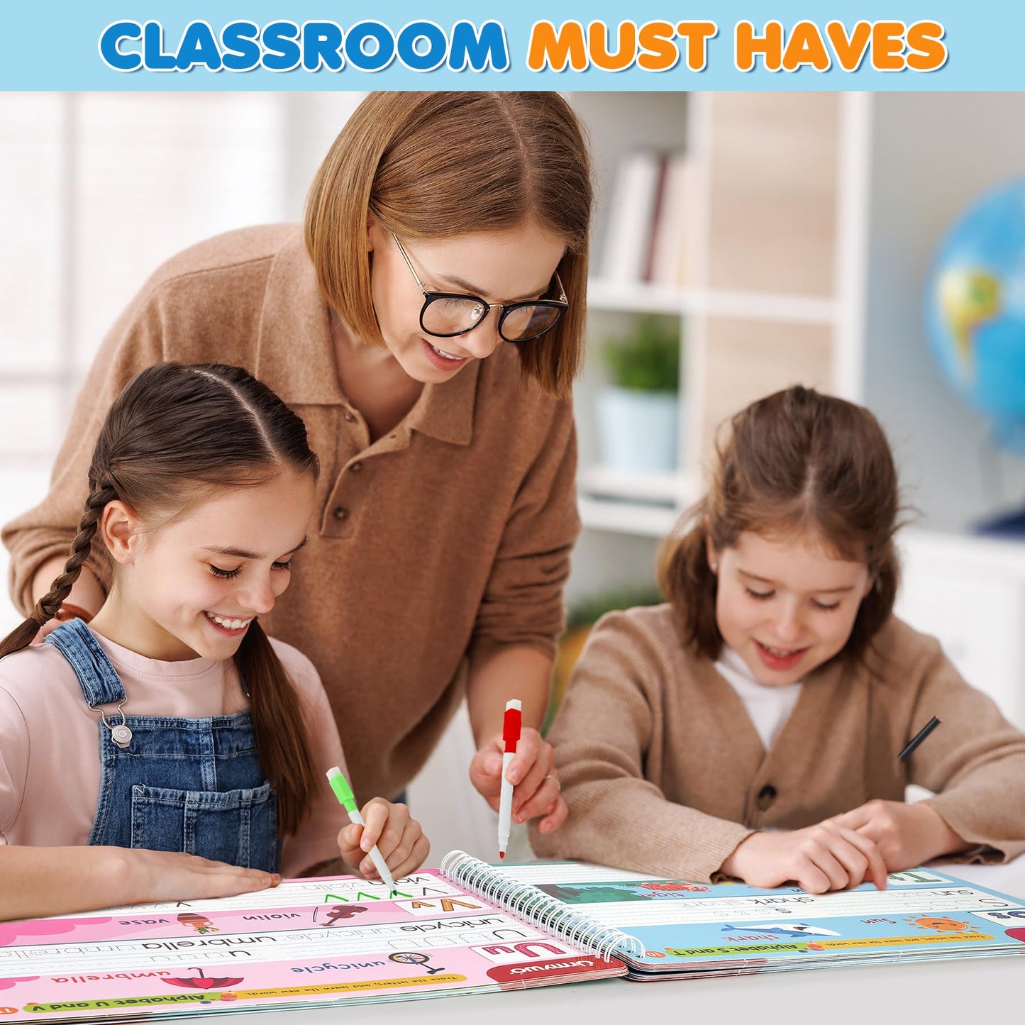 Preschool Learning Activities - Tracing Activity Books for Kids Ages 3-5 - Preschool Kindergarten Workbooks Age 3-4 - Toddler Handwriting Practice Alphabet Learning Educational Toys Gifts for Kids