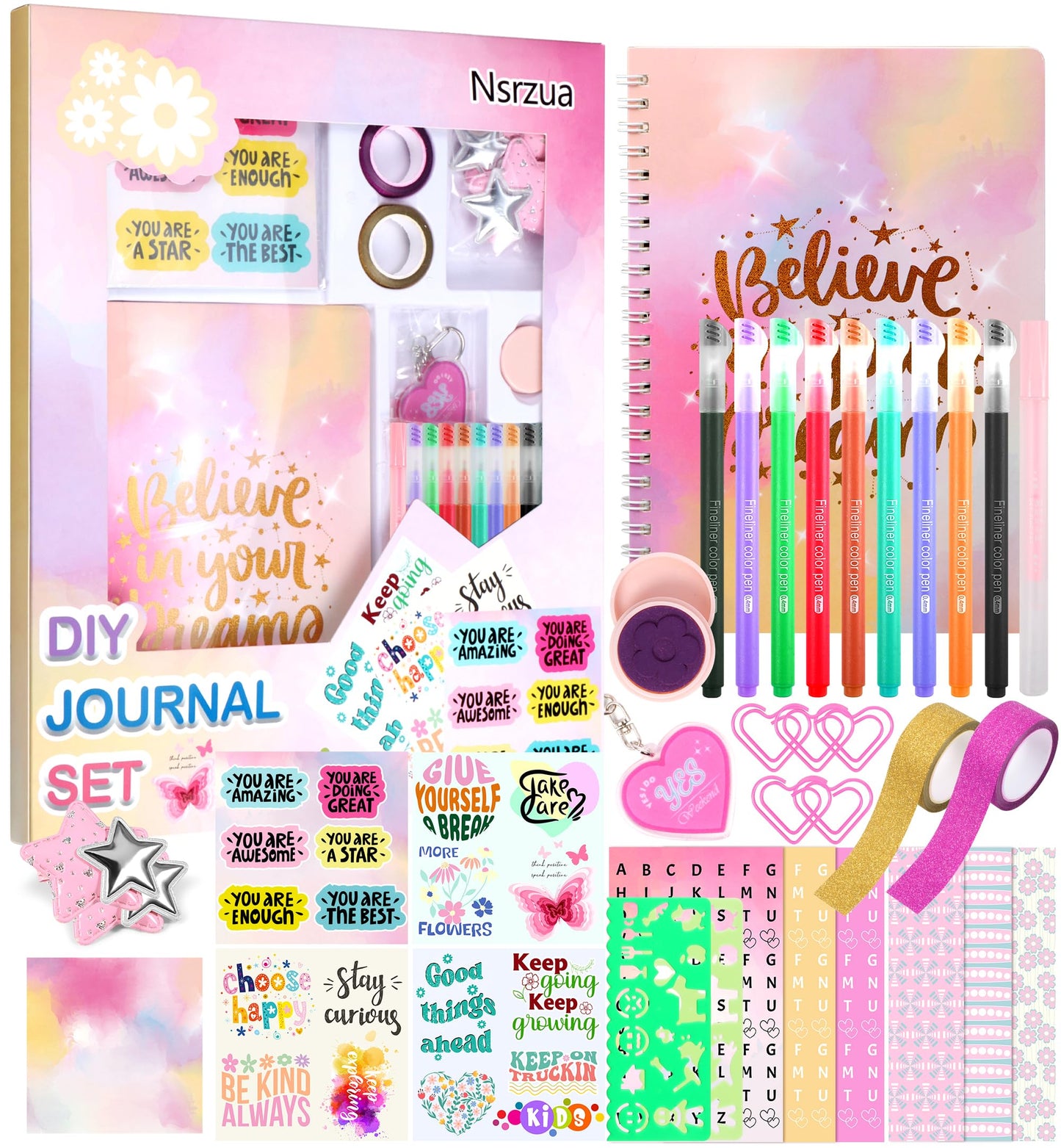 Gifts for 8 9 10 11 12 13 14 Year Old Girl - DIY Journal Kit for Girls,Toys for Ages 8-14 Girls and Birthday Gifts for Girl,Fun, Cute Art & Crafts Kits,Scrapbook & Diary Supplies Toy Set