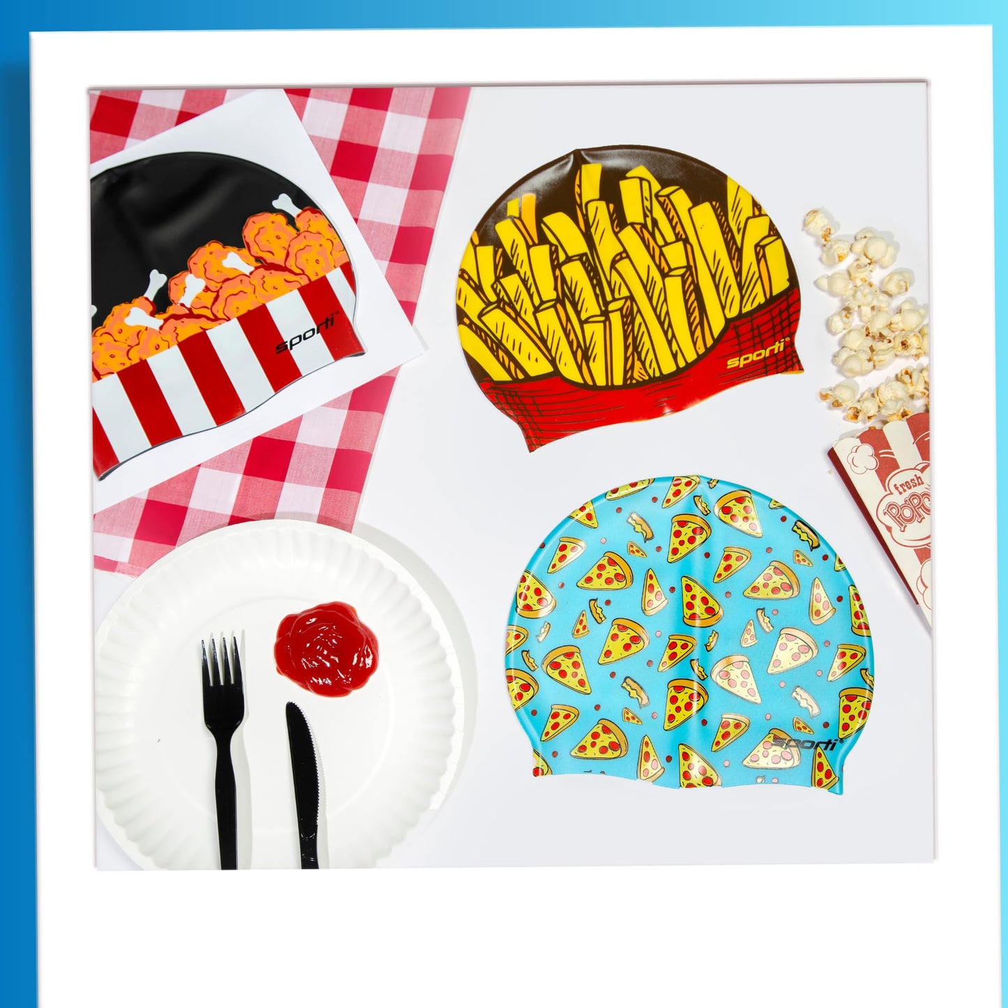 Sporti Fossil Silicone Swim Cap - Black