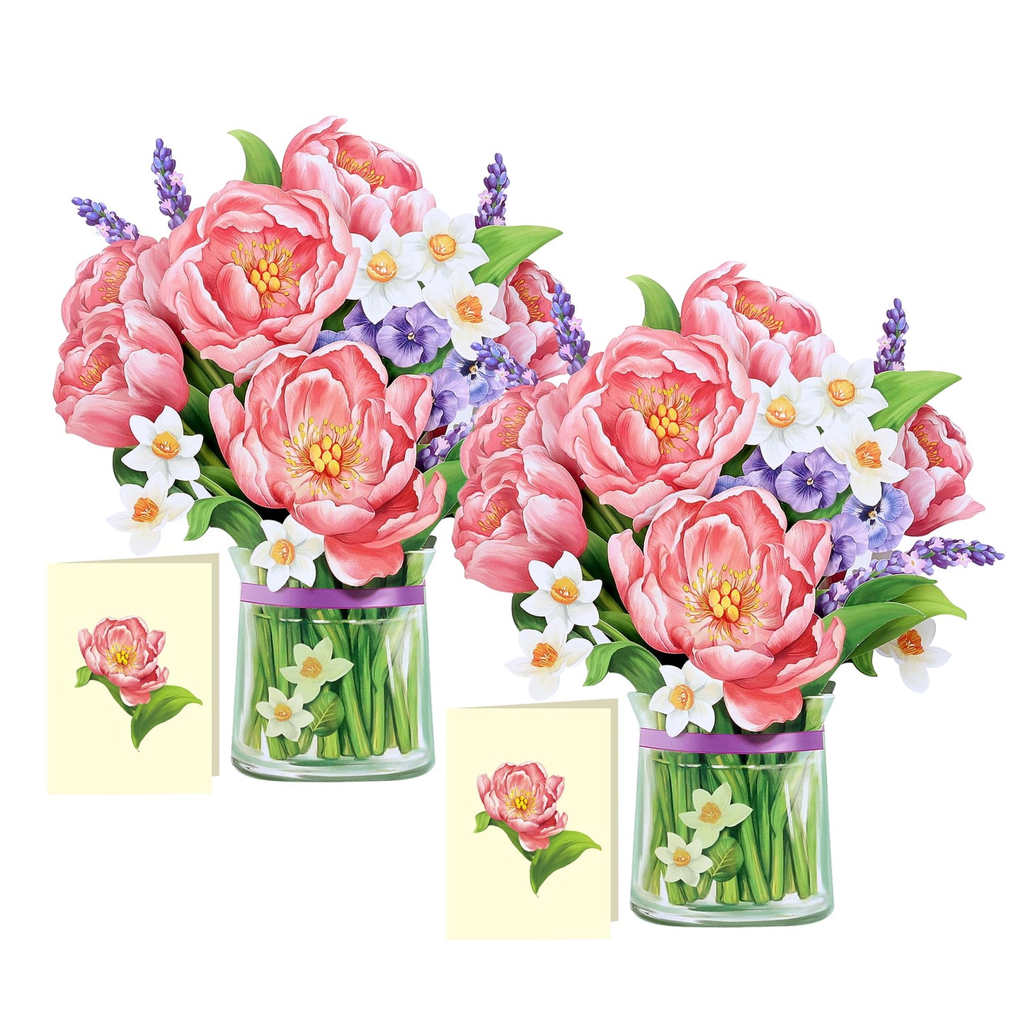 Pop Up Flower Cards, Paper Flowers Bouquet 12’‘ Daisies and Butterflies 3D Popup Graduation Cards with Blank Note and Envelope, Birthday, Wedding Decor, Thank You Gifts for Women Mom Girls Friends