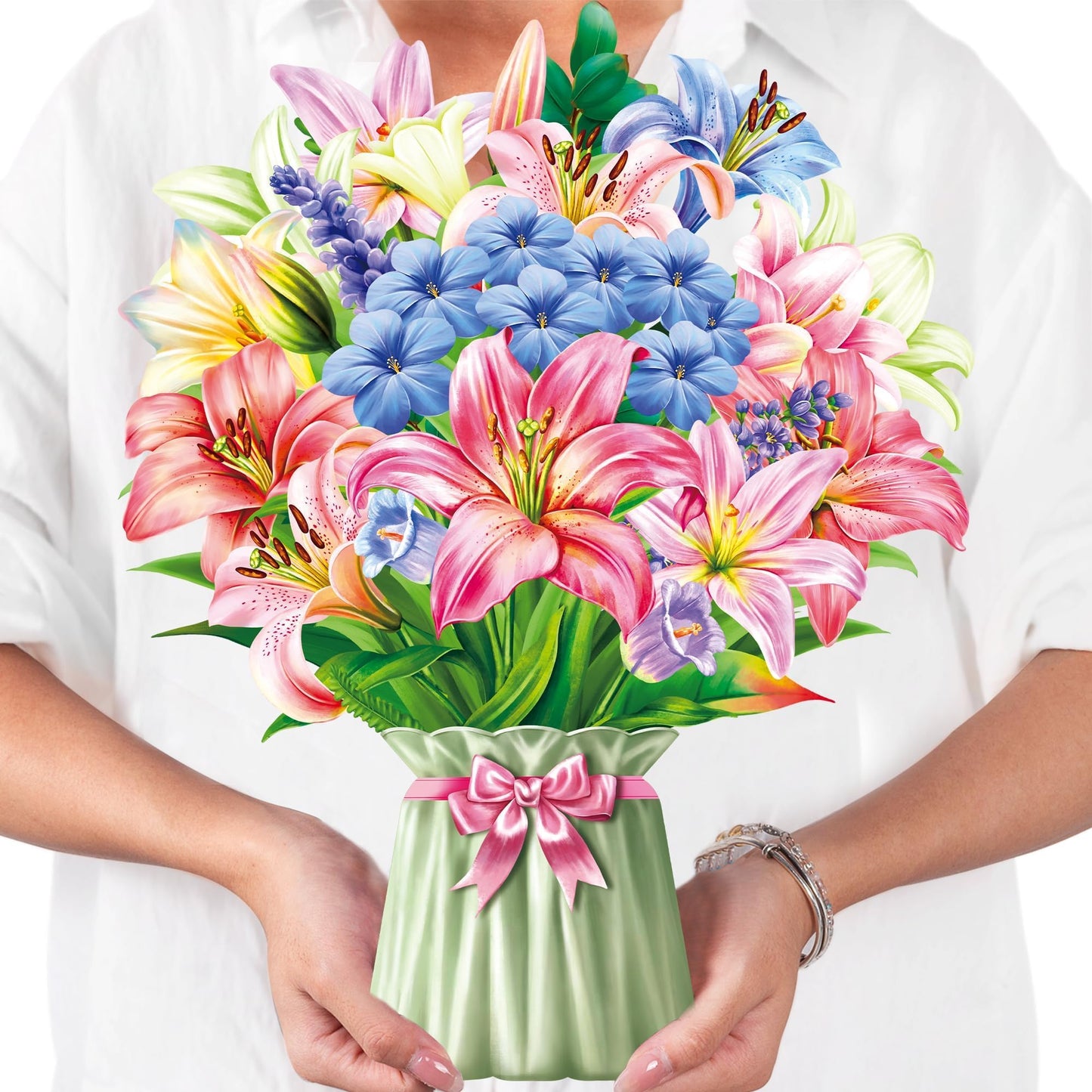 Airpark Pop Up Flower Card, 12 Inch Roses 3D Paper Flowers Bouquet, Popup Greeting Cards with Blank Note Card & Envelope, Birthday, Graduation Decorations, Get Well Soon,Anniversary, Wedding, Thank You Gifts for Women Mother