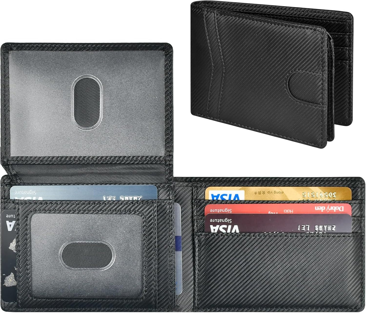 Wallet for Men: Stocking Stuffers for Men Birthday Gifts for Him Boyfriend Husband Grandpa Slim Leather Wallet Present Gifts Ideas for Christmas Anniversary Valentines Fathers Day