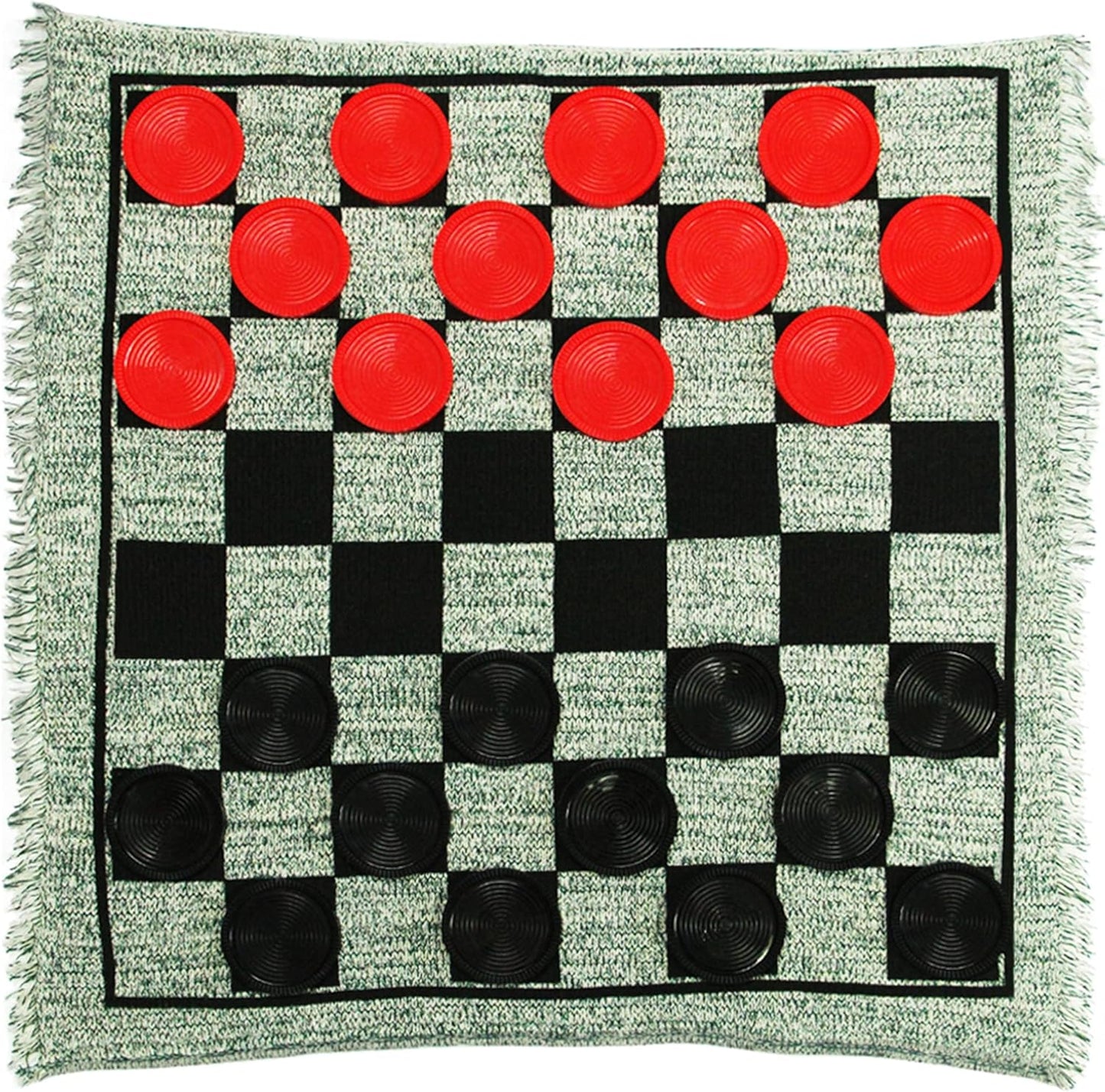 Lulu Home Jumbo Checkers, Giant 3-in-1 Checkers Game Rug Board Game Set, 2 Players