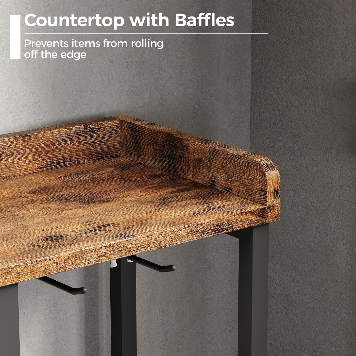 IRONCK Wine Bar Cabinet, Liquor Cabinet Bar with Storage, Small Bar Cabinet with Wine Glass Holder, Industrial Coffee Bar for Home, Kitchen, Dining Room