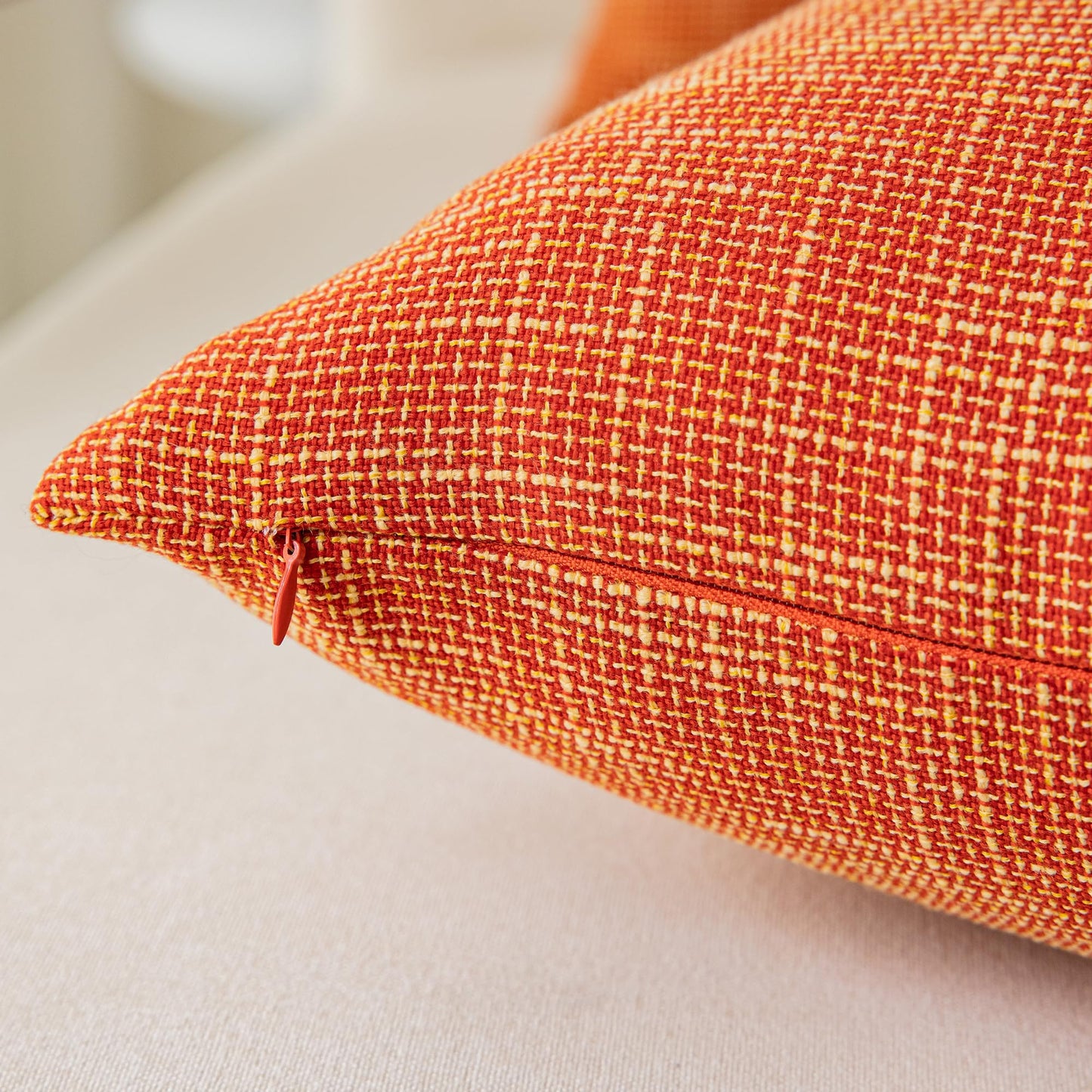 Kevin Textile Pack of 2 Fall Lumbar Pillow Covers Deluxe Home Decorative Super Soft Lumbar Throw Pillow Cover Cushion Case for Seasonal Autumn (12 x 20 inch, Orange)