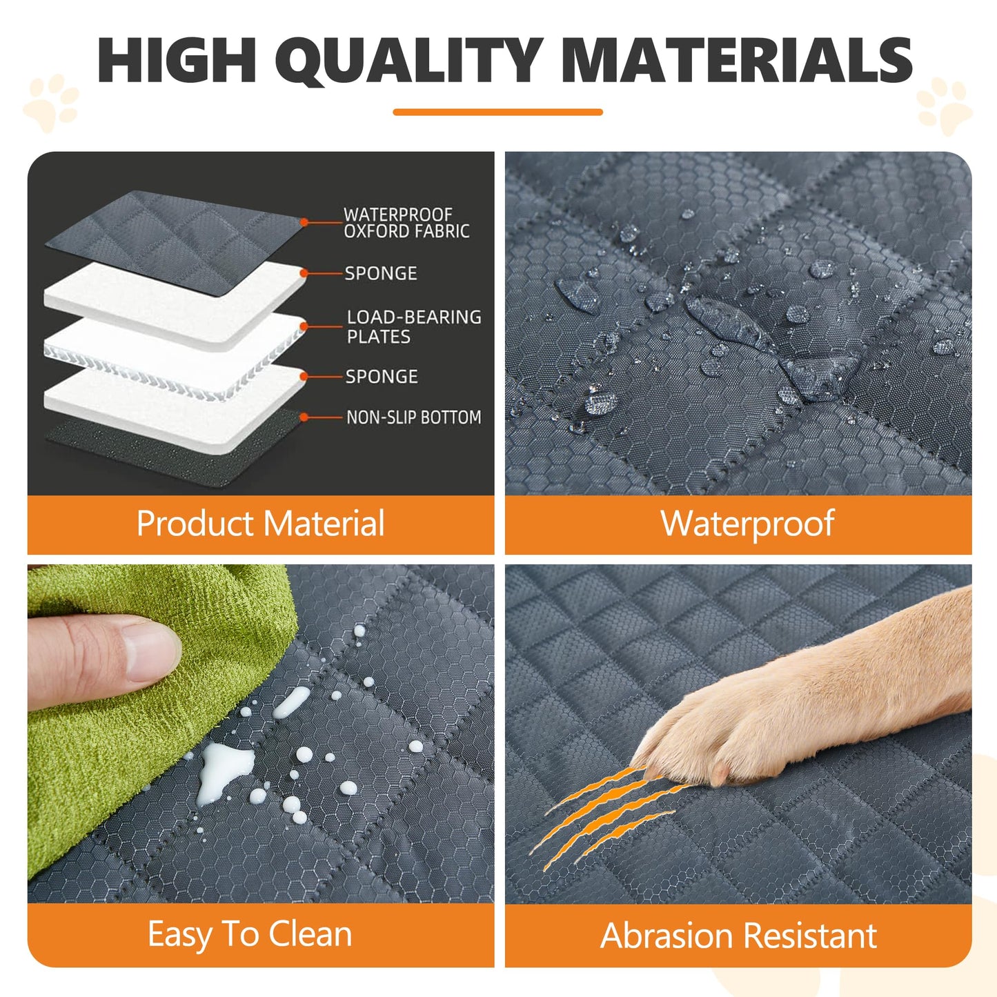 ANOSOSPECIAL Back Seat Extender,Dog Car Seat Cover,Waterproof Pet Hammock Travel Bed,Durable Camping Air Mattress,Non Inflatable Car Bed Mattress Easy Clean for Car SUV Truck (Grey)