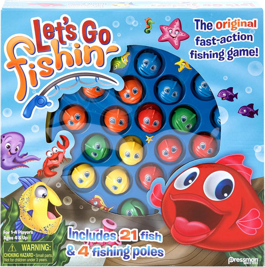 Let's Go Fishin' Game by Pressman - The Original Fast-Action Fishing Game!, 1-4 players