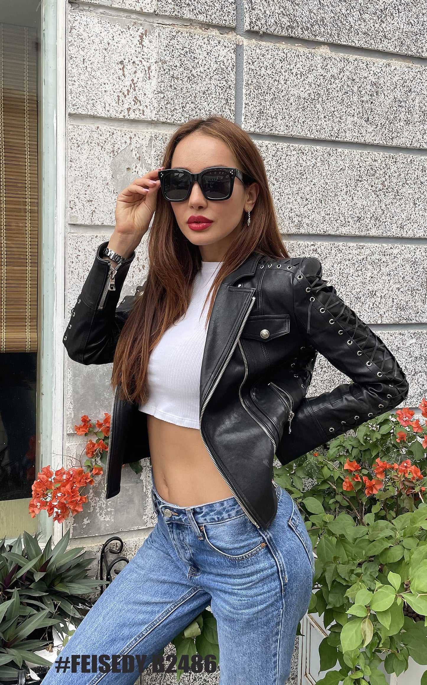 FEISEDY Vintage Oversized Square Sunglasses Womens Trendy Luxury Big Sun Glasses UV400 Protection Gradient Shades B2486