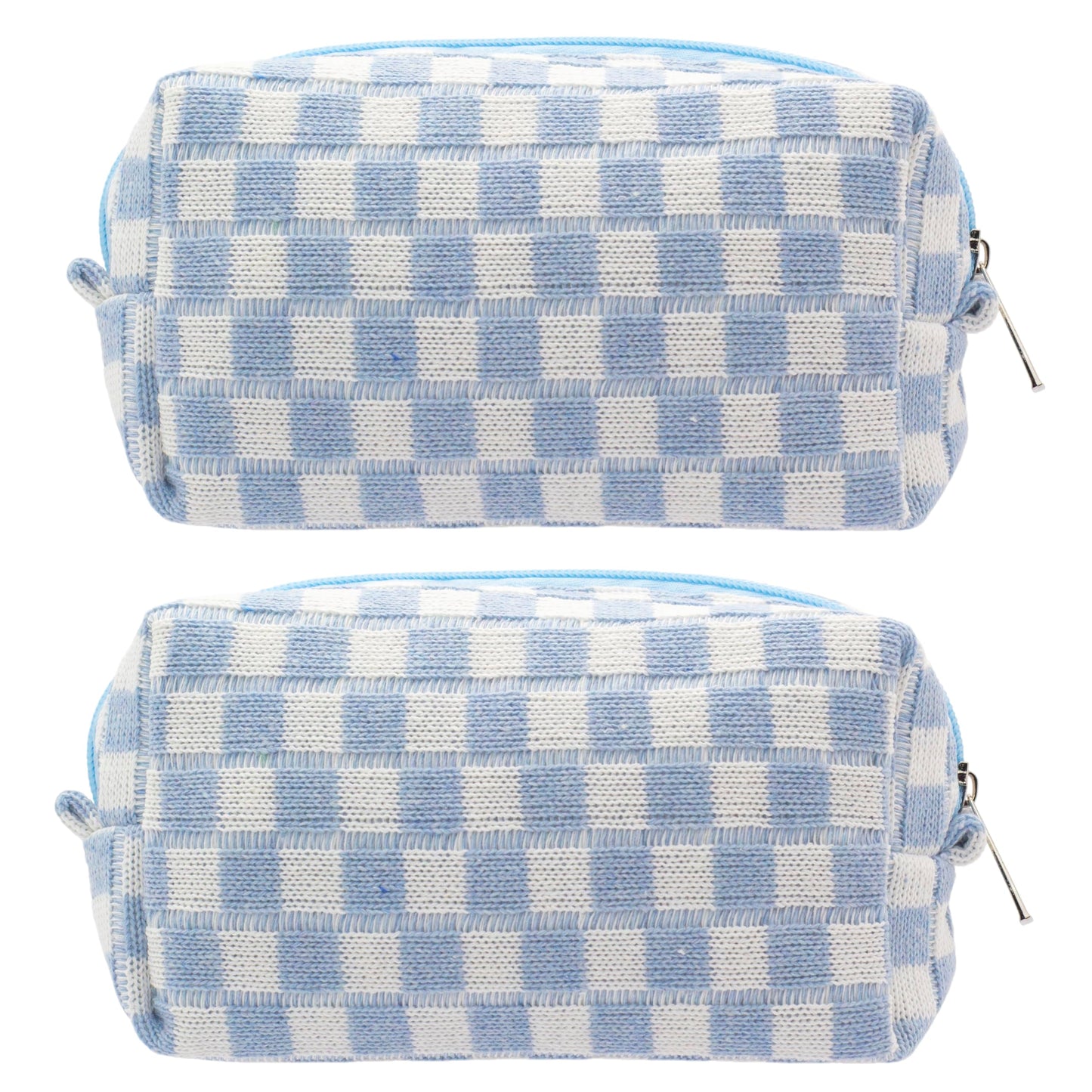 PAZIMIIK Checkered Makeup Bag for Purse Portable Zipper Make Up Pouch Small Cosmetic Case for Travel Accessories (Hotpink)