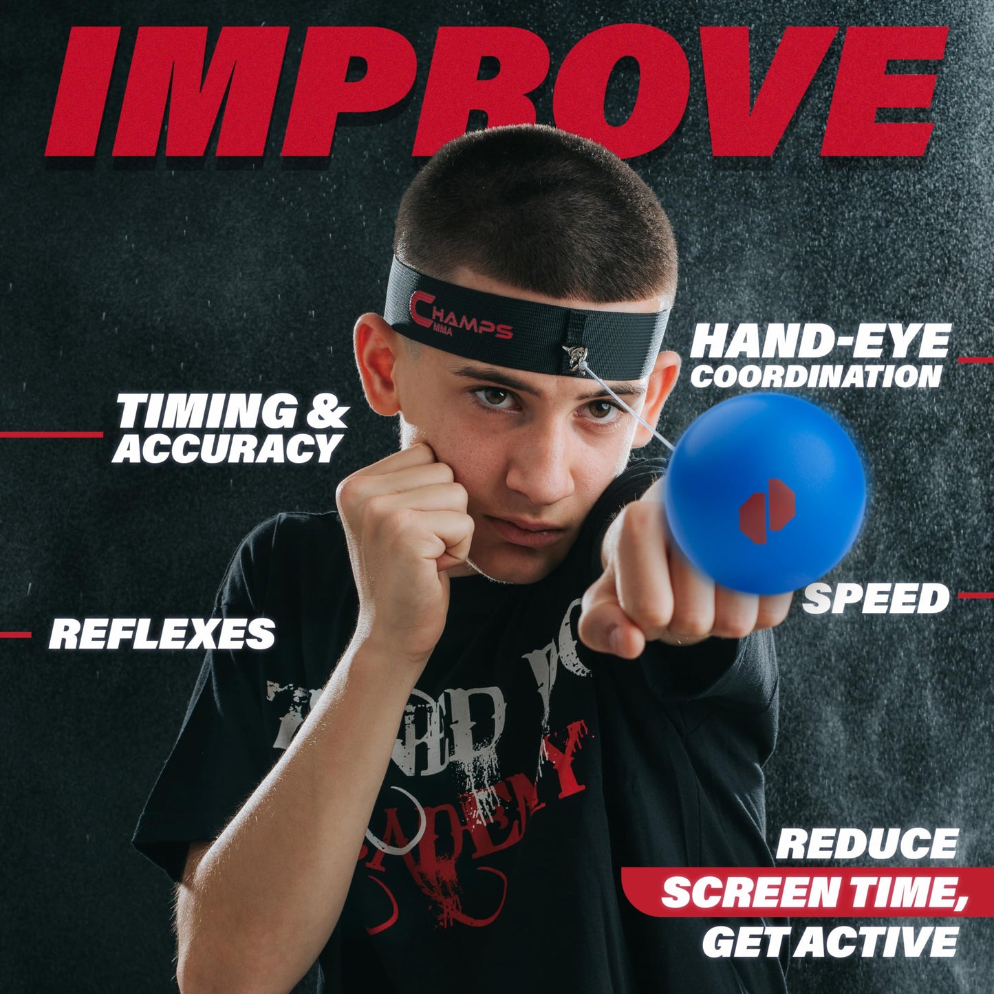 Boxing Reflex Balls for Kids with App– 3 Box Balls of Varying Sizes Adjustable Headband and Spare Strings to Improve Speed and Hand-Eye Coordination for Men, Boys and Teens - Boxing Equipment