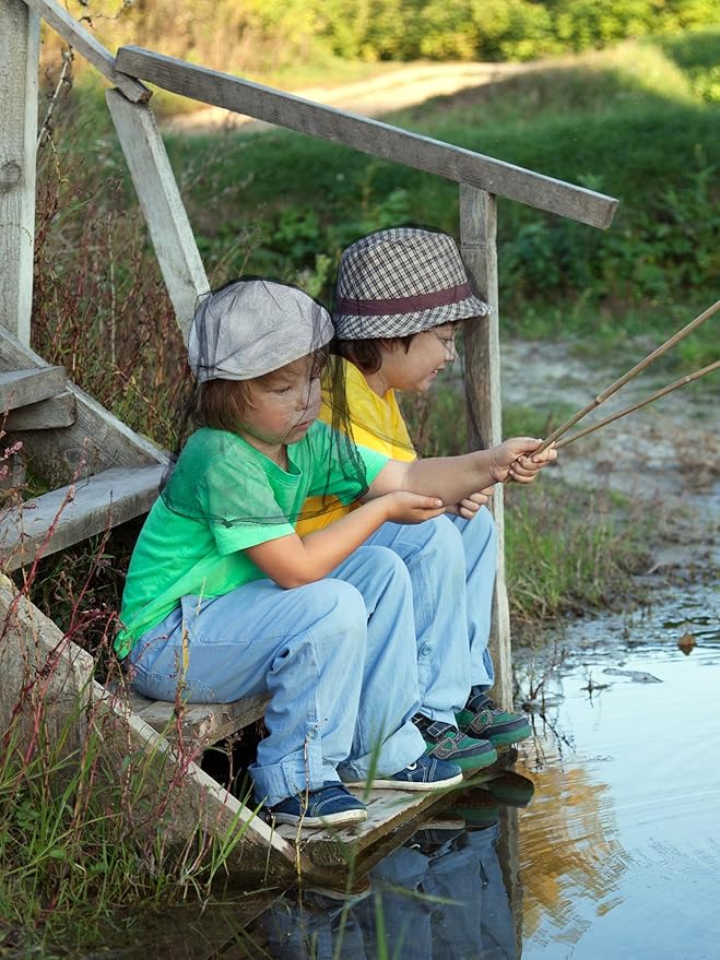 HESTYA 4 Pack Mosquito Net Face Mesh Protecting Net for Outdoor Hiking Camping Climbing Mosquito Fly Insects Preventing(Army Green)