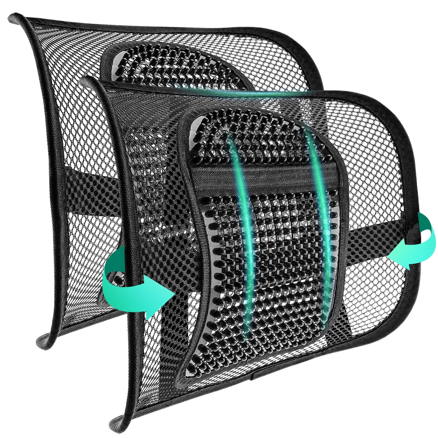 Samyoung Mesh Back Lumbar Support, Back Support Seat Cushion with Breathable Mesh for Office Chairs Car 12” x 16”