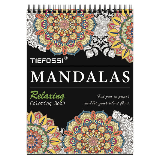 TIEFOSSI Relaxing Coloring Book, for Adults to Relax and Relieve Anxiety,160 GSM 60 Original Tearable Mandala Patterns Designs, Gift for Kids Adult