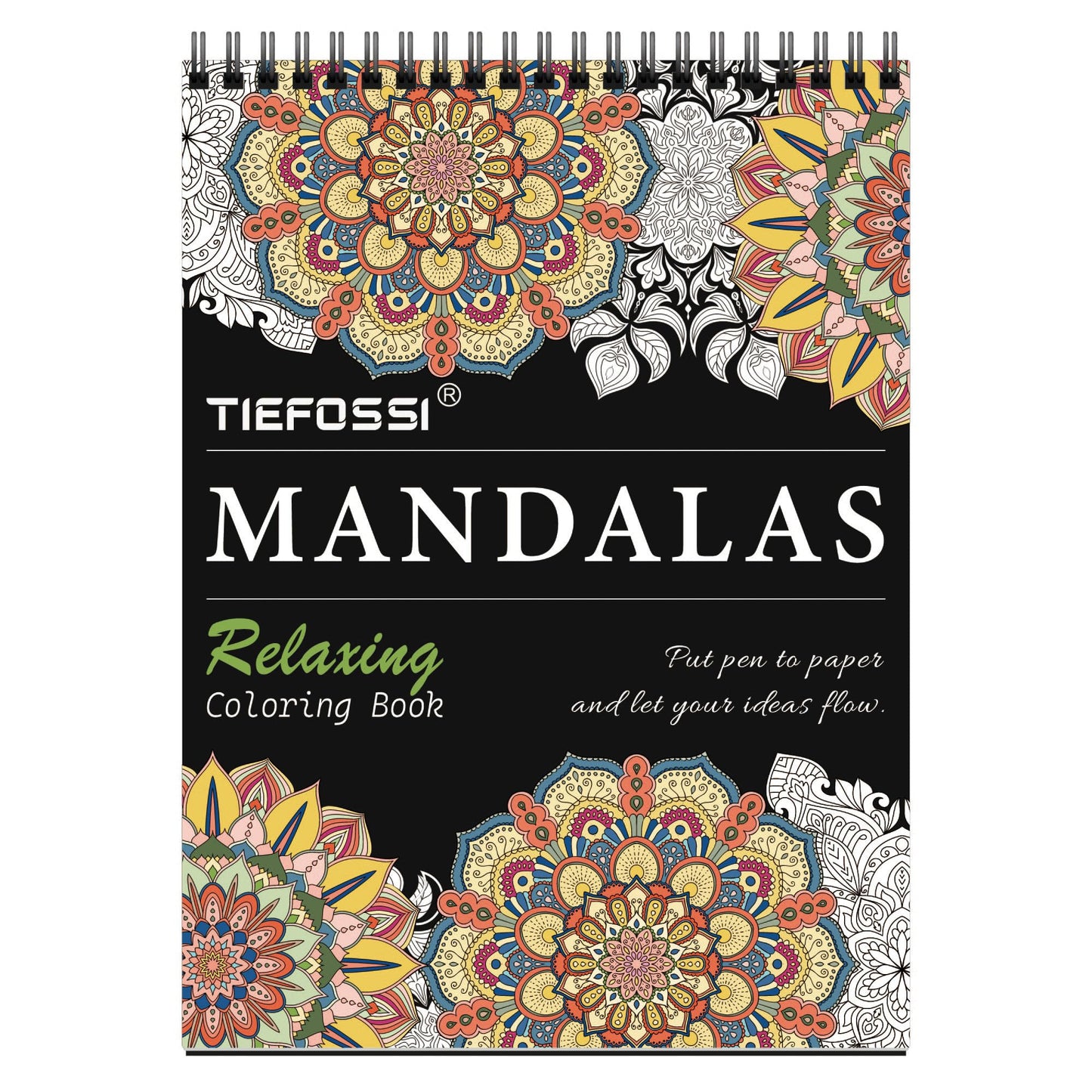 TIEFOSSI Relaxing Coloring Book, for Adults to Relax and Relieve Anxiety,160 GSM 60 Original Tearable Mandala Patterns Designs, Gift for Kids Adult