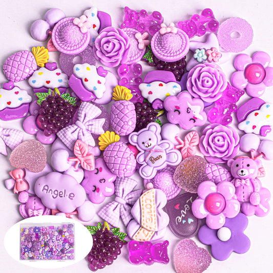 Mixed Slime Charms with Hair Bobby Pins, Kawaii Candy Sweets Lollipop Assorted Flatback Resin Embellishments Supplies for DIY Crafts Scrapbooking Hair Clip Decorations