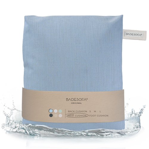 BADESOFA® Luxury Seat Cushion for Bath | Premium-Quality Materials | Comfortable & Quick-Drying | Washable Bath Pillow in Blue | Home Spa | Suitable for Bathtub, Steam Sauna & Hot Tub