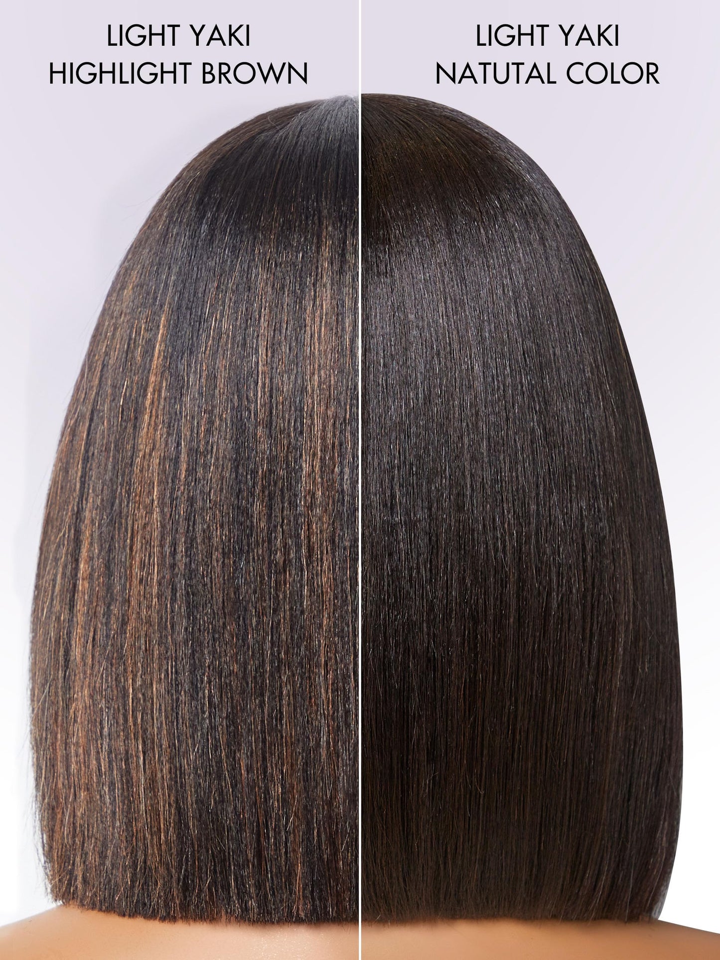 LUVME HAIR 10 Inch Yaki Straight Bob Wig with Bangs Human Hair Glueless HD Lace Bob Wig with Brown Highlights, Ready to Go Short Wigs For Women 180 Density (Breathable Cap)