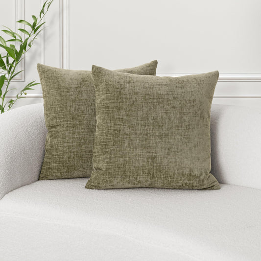 VOILYBIRD Texture Throw Pillow Covers 20x20 Inches for Couch, Decorative Pillow Covers for Sofa, Cozy Cushion Covers for Bed, Sage Green, Pack of 2