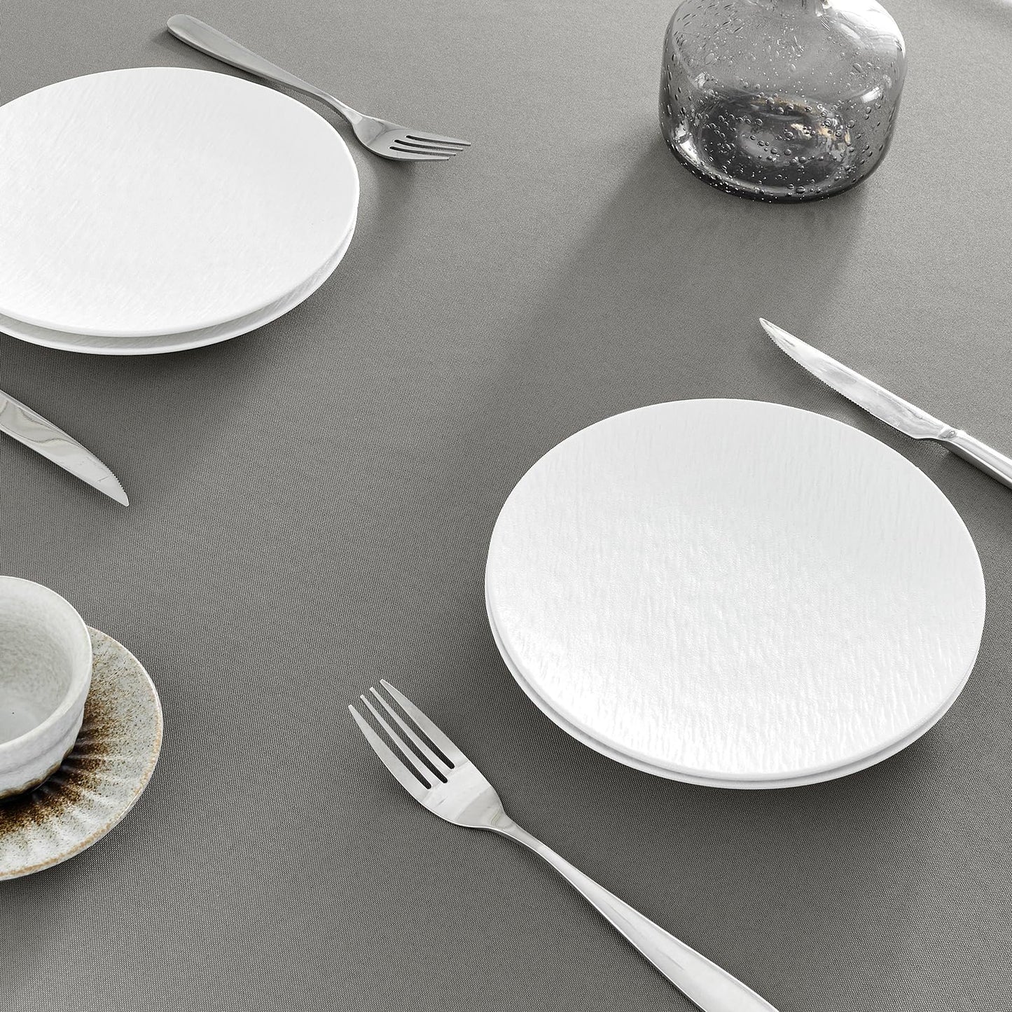 Veblandy Table Cloth Rectangle Waterproof Spill-Proof Wrinkle-Free Tablecloth Washable, Kitchen Dining Tabletop Decoration, Fabric Table Cover for Indoor and Outdoor Use, 60 x 84 Inch, Light Grey