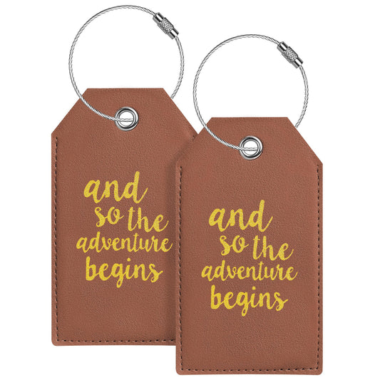 Luggage Tag & Personalized Luggage Tags for Suitcases Leather Bag Tags for Backpacks Handbag School Instrument with Name ID Label Travel Essentials, Unique Fun Pink Baggage Tags 2 Pack