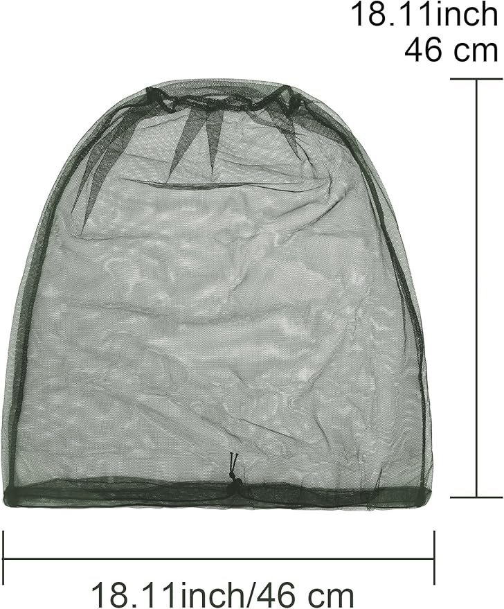 HESTYA 4 Pack Mosquito Net Face Mesh Protecting Net for Outdoor Hiking Camping Climbing Mosquito Fly Insects Preventing(Army Green)