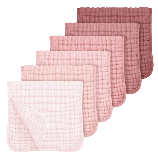Looxii Muslin Burp Cloths 100% Cotton Muslin Cloths 12 Pack Large 20''x10'' Extra Soft and Absorbent Baby Burping Cloth for Boys and Girls (Apricot)