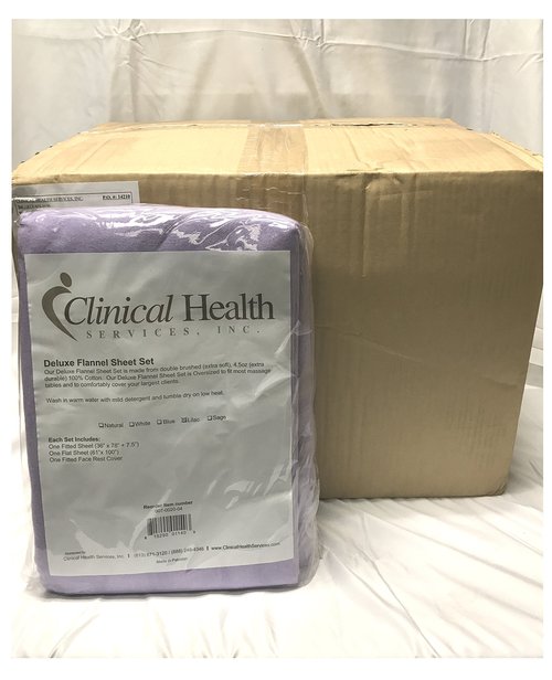 Deluxe Flannel Massage Sheet Set-Lavender, Case of 10 Sheet Sets