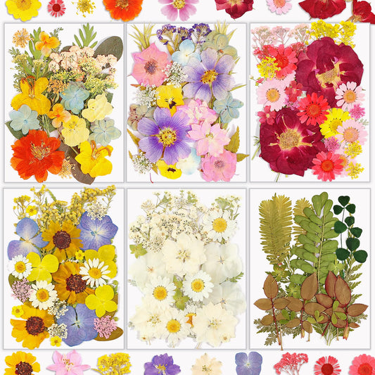 Dried Flowers, Resiners 100Pcs Pressed Flowers for Craft Purple Real Natural Dried Flowers Dry Leaves Kit for DIY Making Crafts Resin Soap Candle Scrapbook Supplies Card Making Jewelry