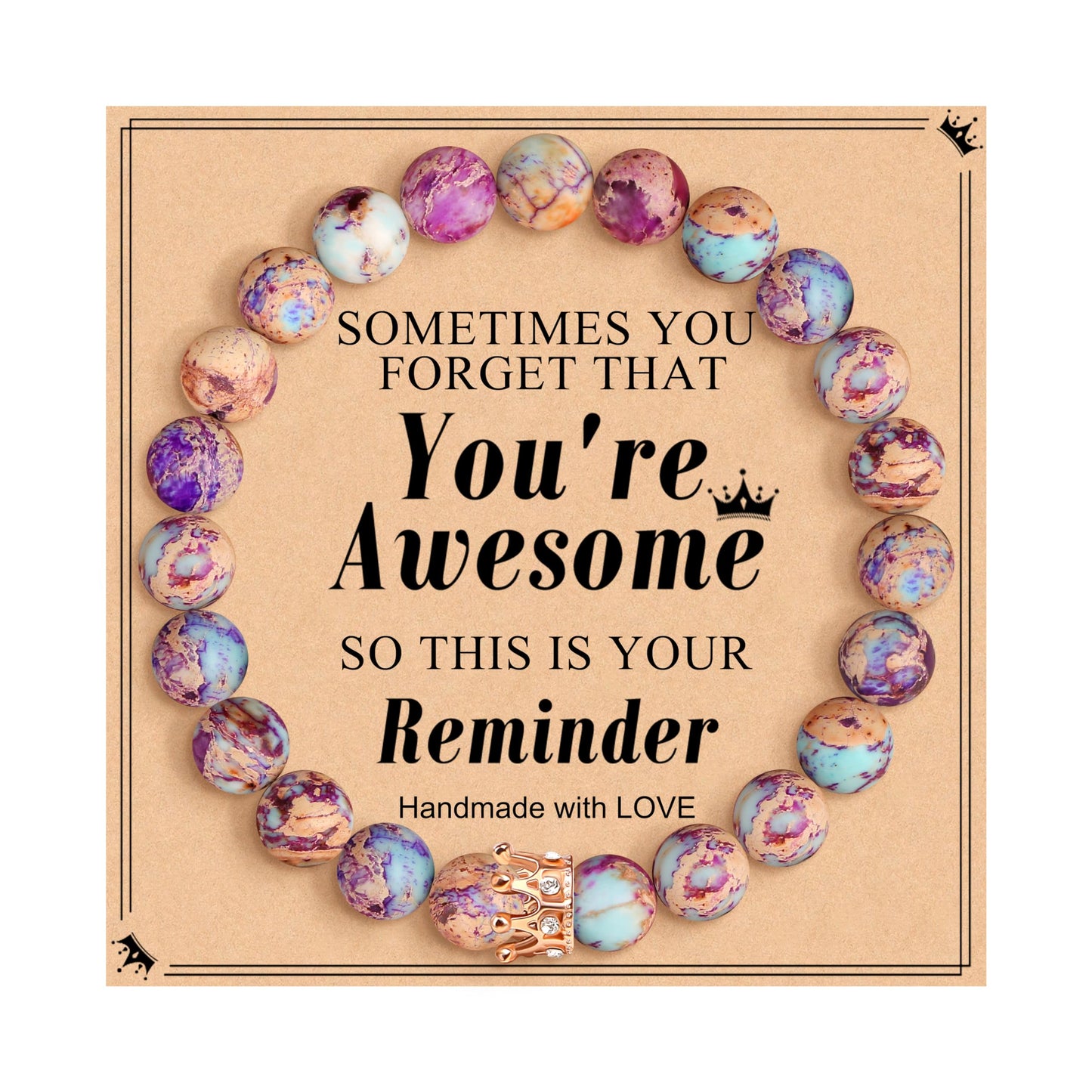 JoycuFF Woman Birthday Gifts Idea Friendship Gifts For Women Best Friends Besties Aunt Female Mom Daughter Granddaughter Gf Anniversary Christmas Graduation Healing Stone Crown Gifts For Her