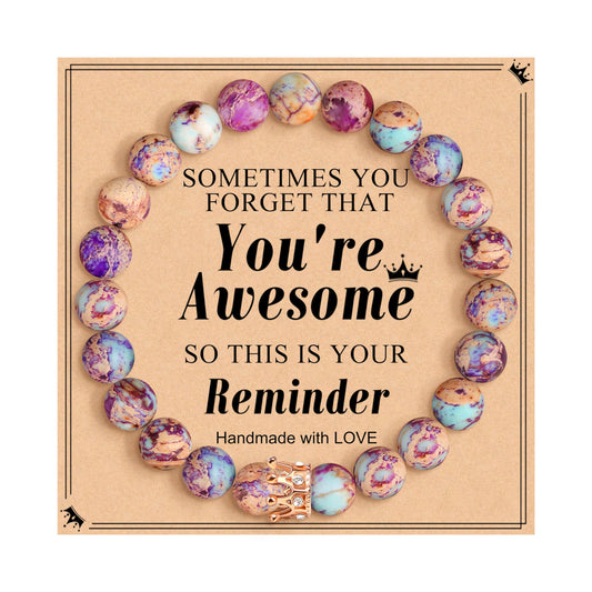 JoycuFF Woman Birthday Gifts Idea Friendship Gifts For Women Best Friends Besties Aunt Female Mom Daughter Granddaughter Gf Anniversary Christmas Graduation Healing Stone Crown Gifts For Her